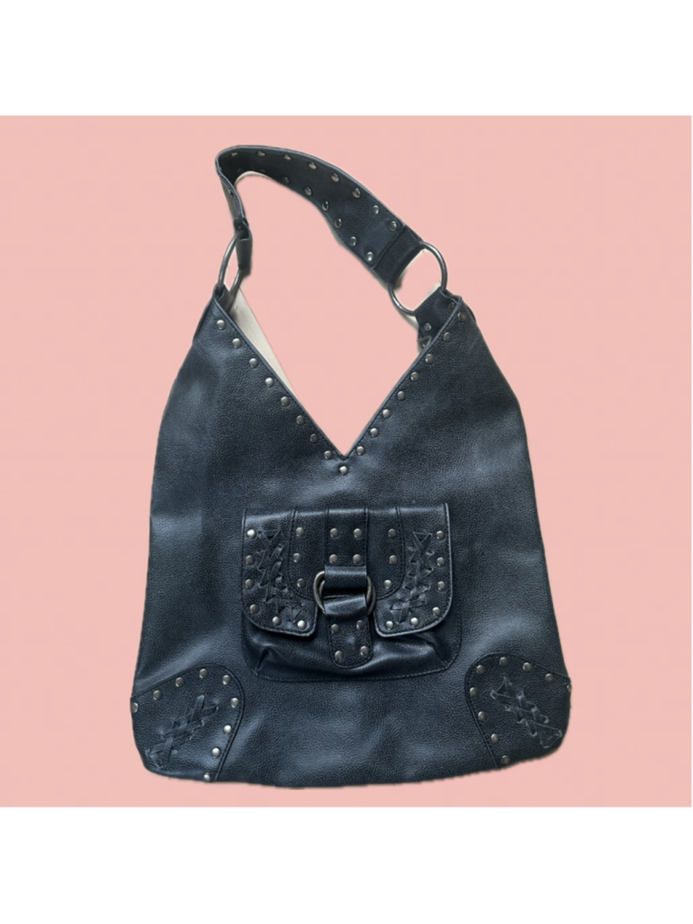Vintage Y2K JLO by Jennifer Lopez Studded Hobo Bag | Black